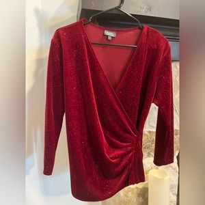Burgundy Velvet Sequins Top